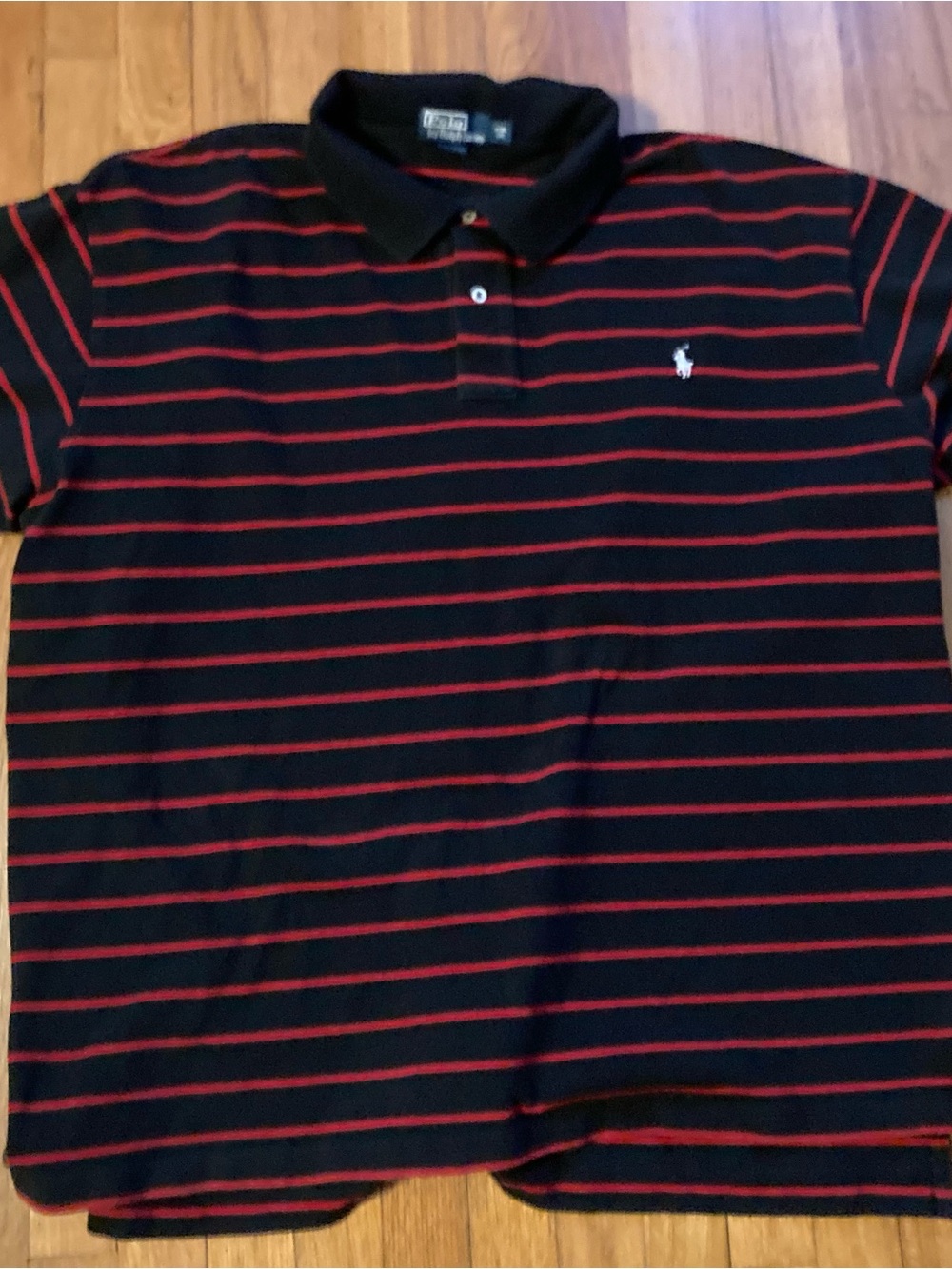 Ralph Lauren Black Polo with Red Stripes